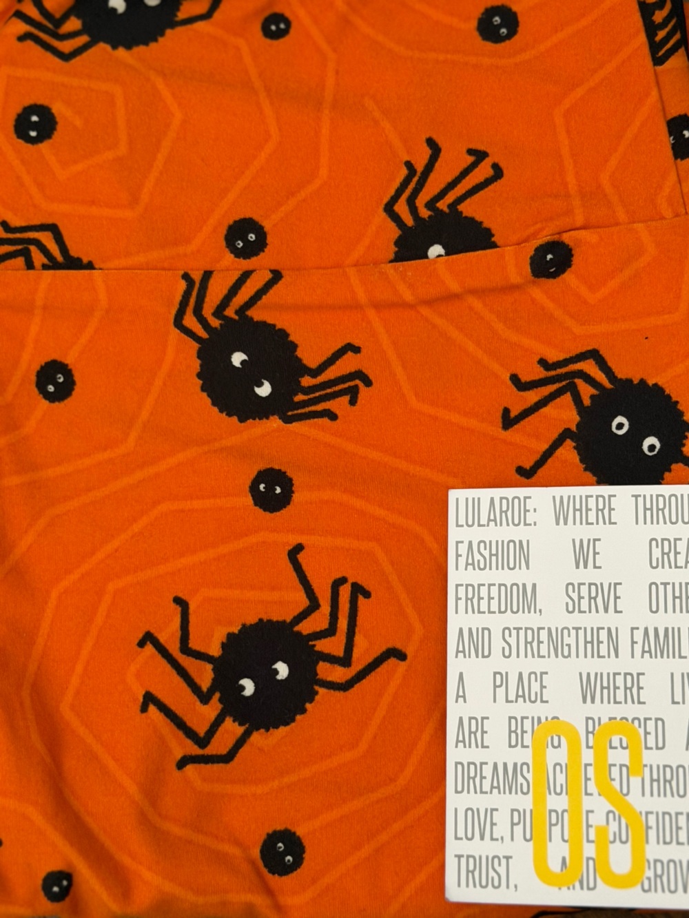 LuLaRoe Orange Halloween Spider Leggings